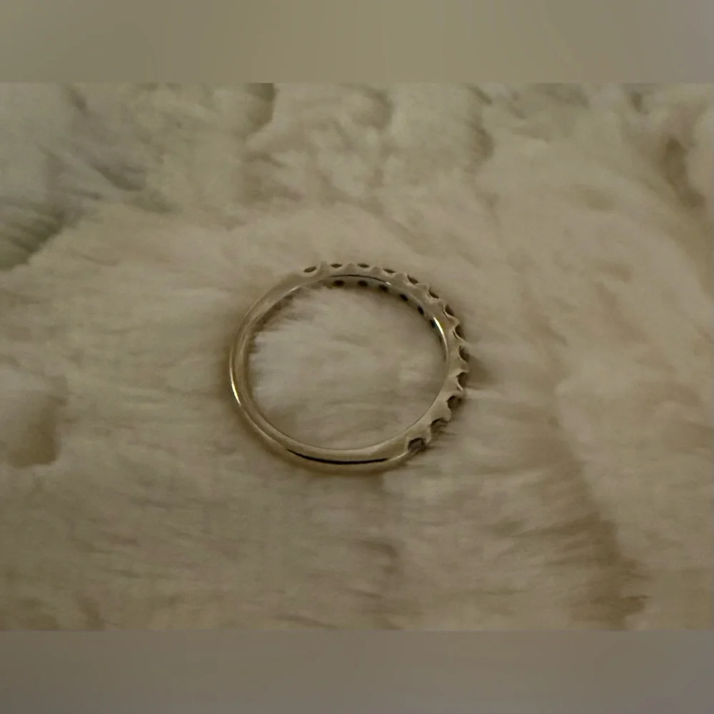 14K White Gold Leo Diamond Eternity Band Ring | 3/8 CT | Size 7